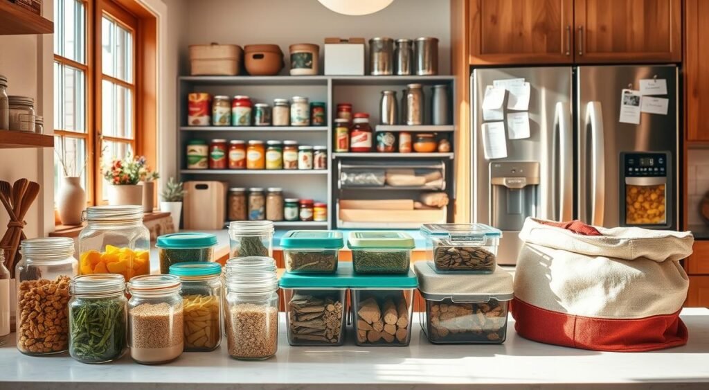 Armazenamento de alimentos na cozinha